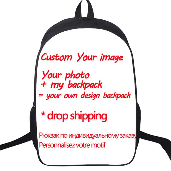 

drop shipping customized your image custom pattern backpack daily casual beautiful gift school bag students school backpack