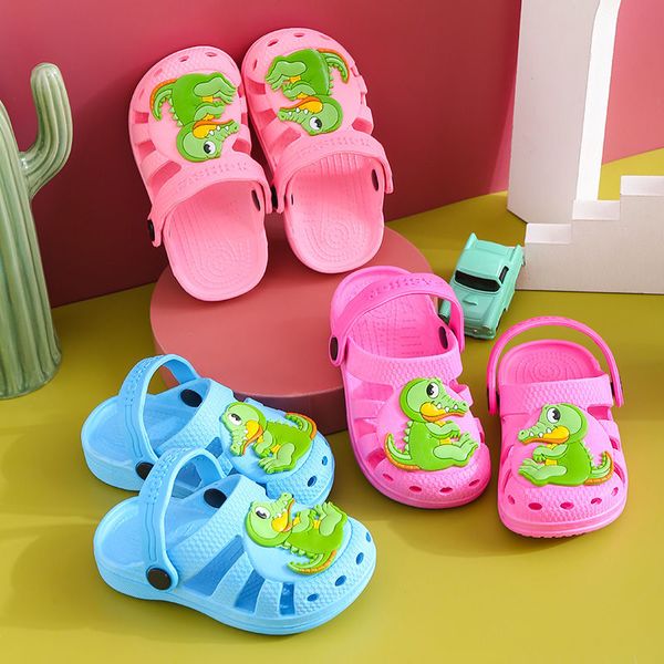 

children's slippers small slippers non-slip wear-resistant baotou indoor cartoon boys and girls 24-35 yards, Black;red