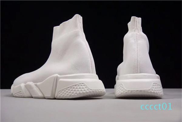 

2018 luxury speed sock speed trainer casual shoes for men and women shoes speed stretch-knit shoes mid sneakers size, Black