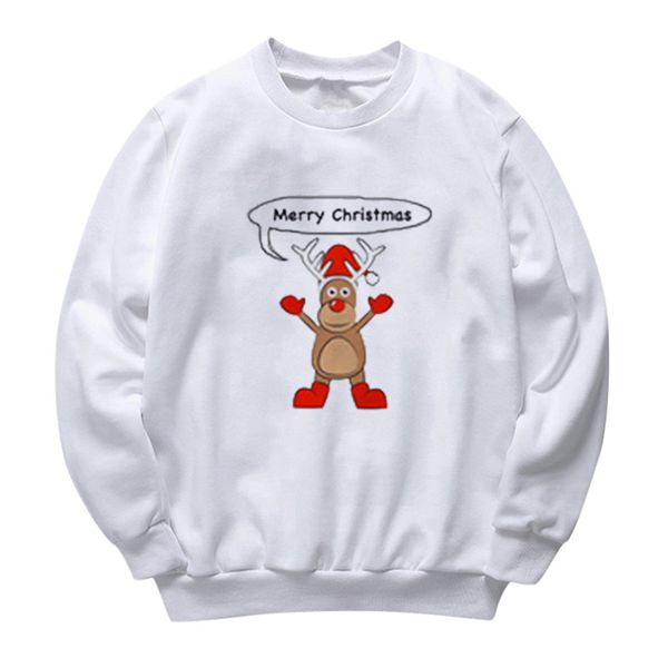 

women christmas printing round neck long sleeve sweatshirts hoodies lady girls casual pullovers sweatshirt moletom feminino, Black