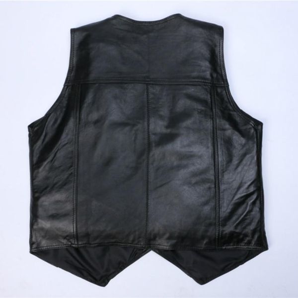

polyester leather vest mens clothing real sheepskin waistcoat winter autumn soft black mens gilet motorcycle jacket breathable, Black;white