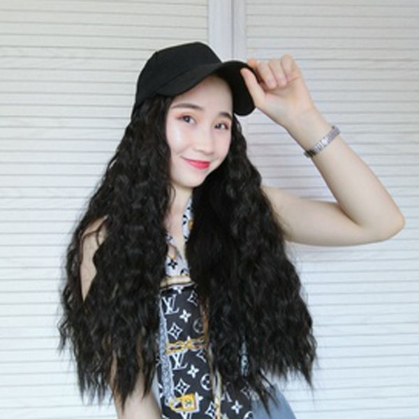 2019 Long Curly Wig Cap Long Hair Baseball Cap Ball Caps Casual