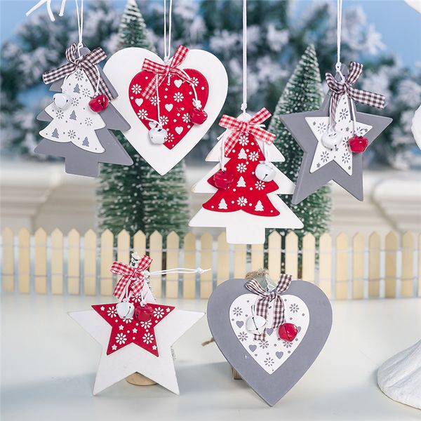 

christmas tree decorative pendant noel heart wooden ornaments christmas hanging natal xmas tree decor new year kids pendant
