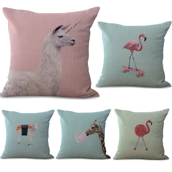 Unicorn Alpaca Flamingo Giraffe Neck Body Pillowcase Linen Bed