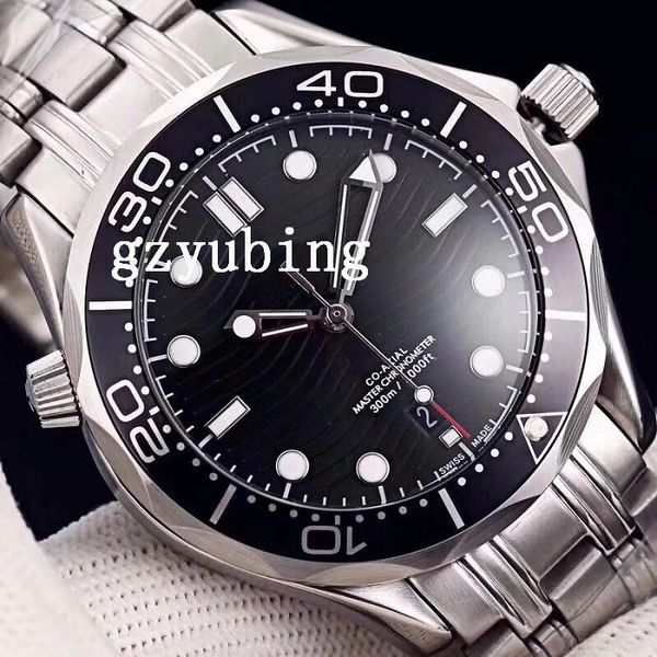 

2020 professional 300m james bond 007 watch master co-axial automatic movment stainless strap sport mens watches wristwatch, Slivery;brown