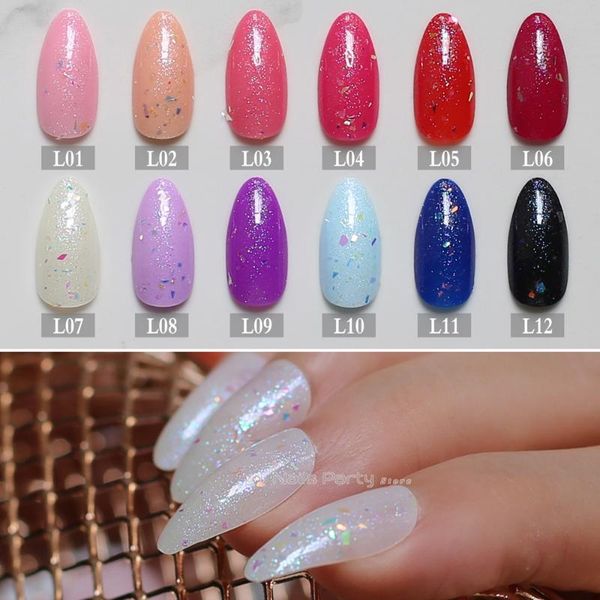 

24pcs pink glitter stiletto nails hologram black medium nude fake nails beige flash film nature false full nail blue, Red;gold