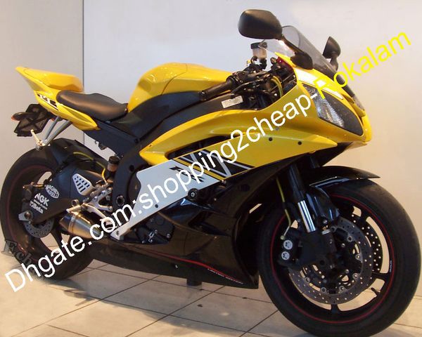 

for yamaha yzf600 yzf-r6 06 07 yzfr6 yzf r6 yzfr600 2006 2007 yellow black white sport fairing aftermarket kit (injection molding)