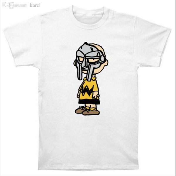 

оптовая продажа-чарли дум чарли браун mf doom wu tang madlib madvillain хип-хоп рэп футболка, White;black