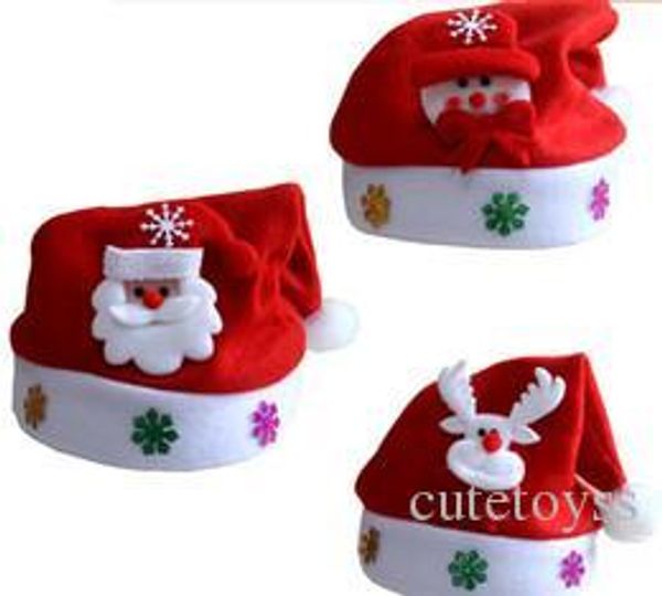 

wholesale-kids christmas santa claus snowman elk reindeer snowflakes hats 2016 navidad natal hat for children natale new year gifts 284