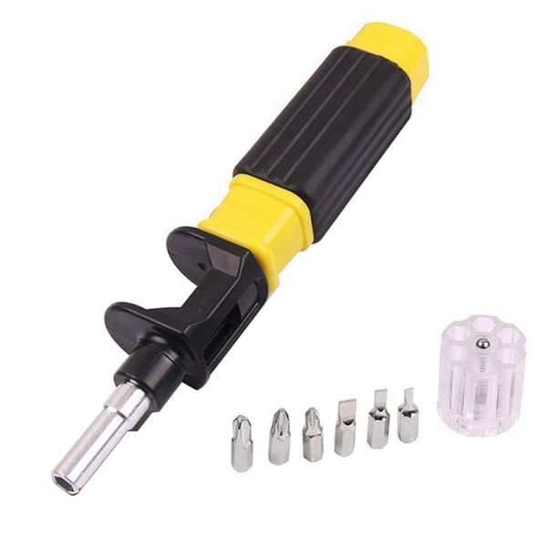 

magnetized bits screwdriver that changes bits quickly and easily with a twist 6-in-1 multi-function rotary screwdriver