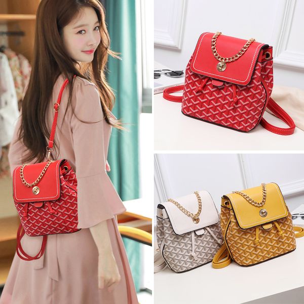 

new small mochilas mujer 2019 double leisure mochila para notebook with chain leather bagpack fashion college backpack for girls