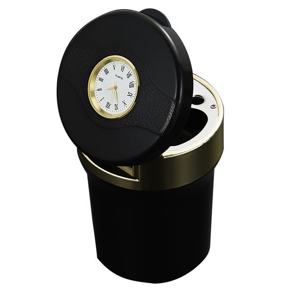 

креативный автомобиль мини пепельница со светодиодной подсветкой портативный нержавеющей стали пепельница с часами многофункциональный # lr2