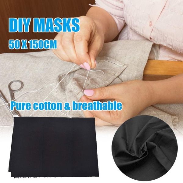 

diy masks the cotton fabric craft breathable material used for at home, breathable, skin friendly, dustproof, protect safety, Black