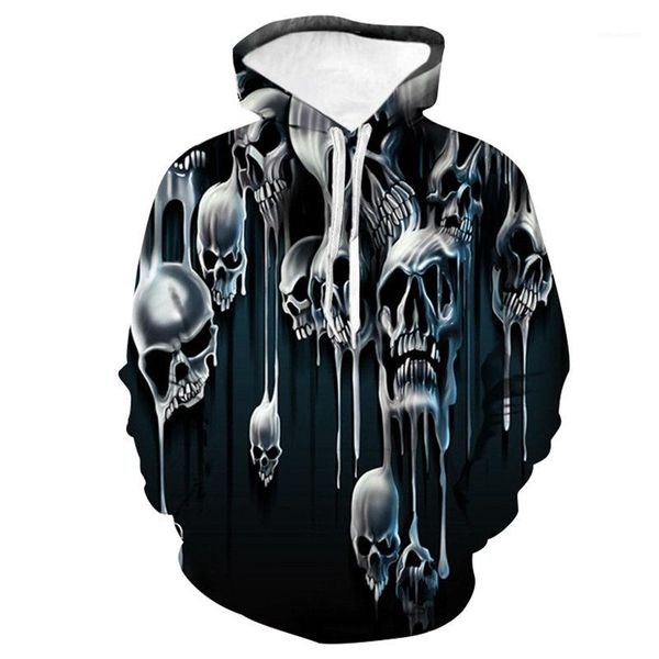 

пары дизайнерские кофты с длинным рукавом толстовки повседневная мужская и женская одежда новое поступление череп 3d цифровой, Black