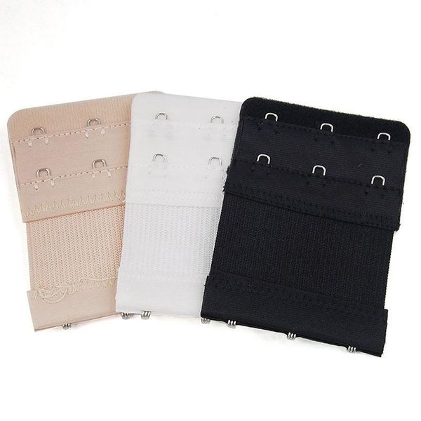 

3 hooks soft bra extender strap buckle extension 3 colors new women intimates bra strap belt replacement breathable 30pcs/lot, Black;white