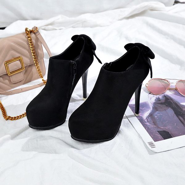 

female pumps green shallow women shoes fashion office wedding party shoes flock pointed toe ladies high heels woman u14-38, Black