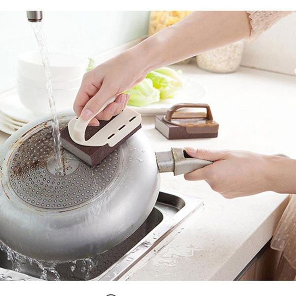 

hj сменная эмери щетка для очистки кухни пот пан eraser губка с ручкой