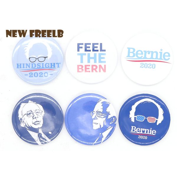 

2.25" bernie sanders feel the bern hindsight 2020 bernie vector pin back button brooches for women and men children supporters, Gray