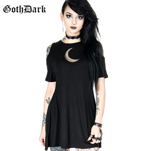 

goth dark grunge aesthetic hollow out dresses gothic summer 2019 vintage hole dress harajuku pleated fashion elegant dress, Black;gray