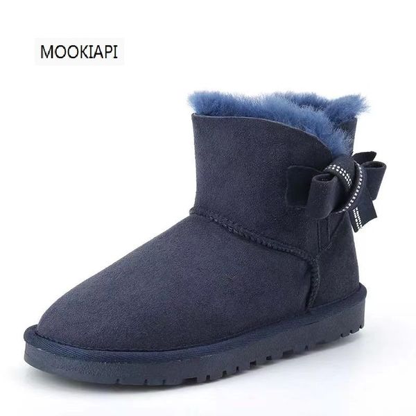 

2019 chinese brand women's snow boots, real sheepskin, 100% natural wool, delivery of the highest quality short tube shoes, Black