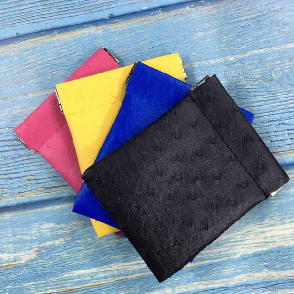 

4 pcs/set pu leather coin purse women men short wallet money change earphone bag portable pocket card holder novelty bulk gift, Red;black