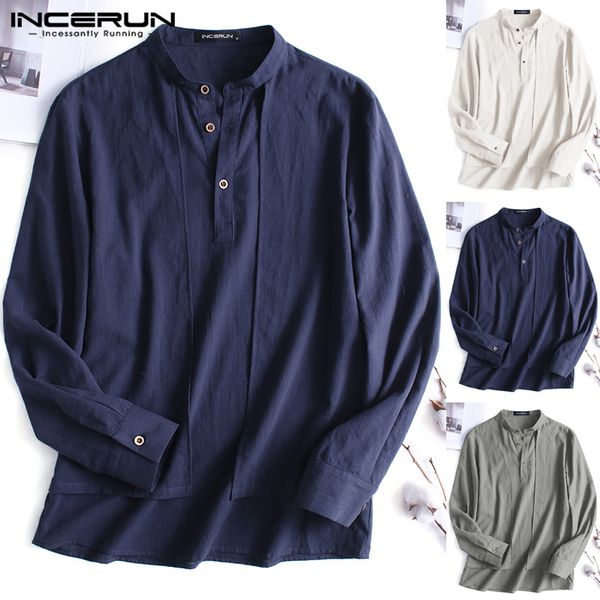 

chic autumn blouse men casual shirt social shirt dress long sleeve stand collar camisa hombre chemise tee men clothes 5xl, White;black