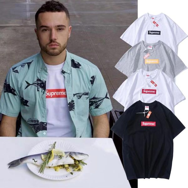 

2020 высокое качество коробка логотип мужские дизайнерские футболки мужчины женщины пара летняя мода повседневная улица письмо вышивка футбо, White