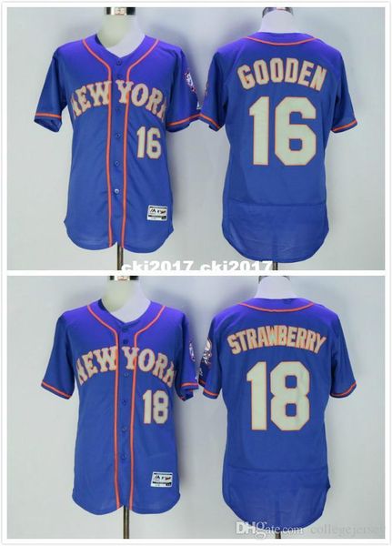 

16 dwight gooden 18 darryl strawberry flexbase stitched jersey blue, Blue;black