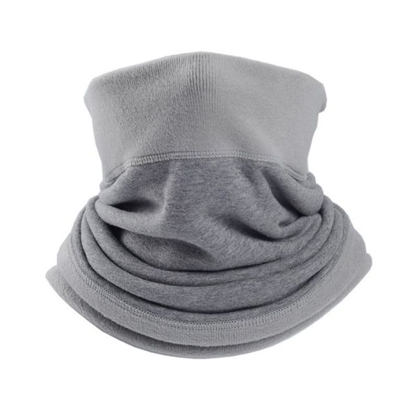 

men women winter thicken plush elastic neck gaiter warmer face mask beanie hat 6xdc, Black