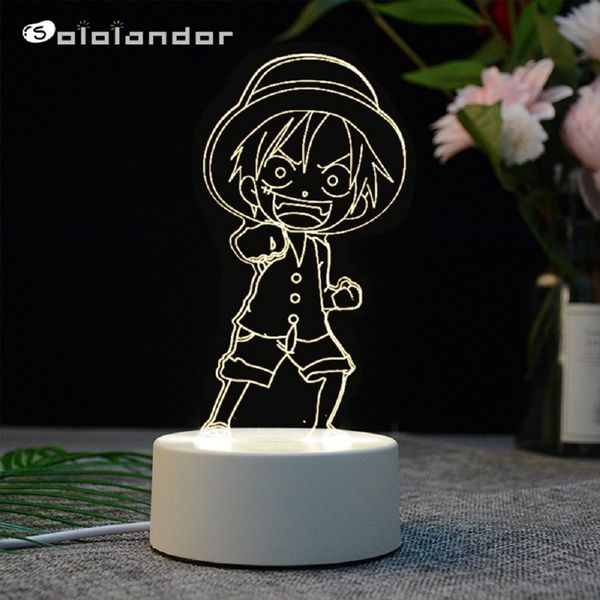 

cartoon anime acrylic 3d lamp 7 color change small night light baby color lights led usb desk lamp atmosphere night decor lamp