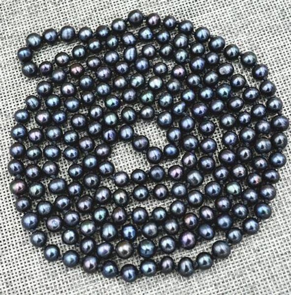 

impressive 9-10mm black pearl green collar 48 14k, Silver