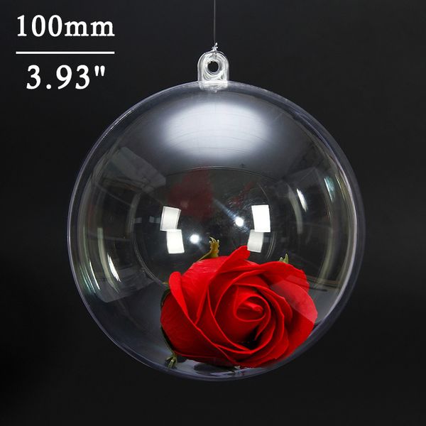 

100mm clear pla tic fillable ornament ball pla tic round tran parent ball bauble fe tival party wedding chri tma decoration ball 1pc