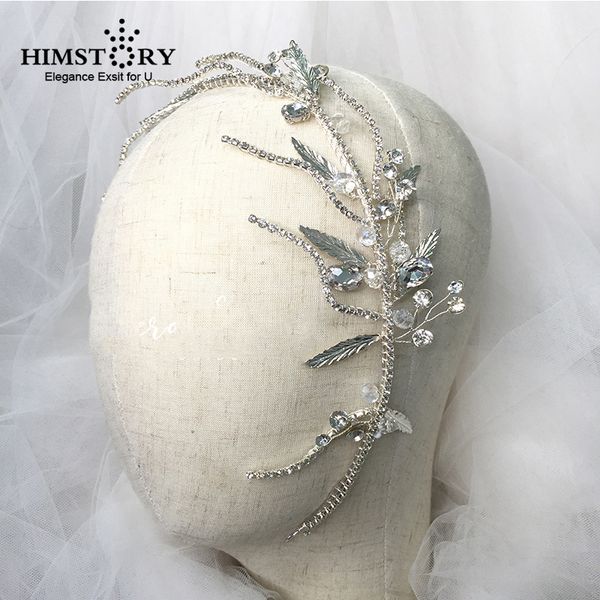 

elegant silver leaves tiara crystal headband bridal hair accessories wedding hairband tiaras head piece dropshipping, Golden;white