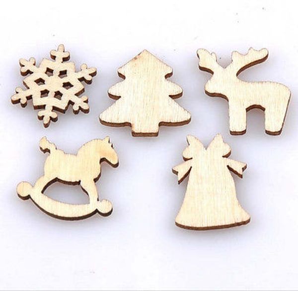 

50 шт деревянного рождества форма ремесло скрапбукинг xmas подарок венчание приукрашивание