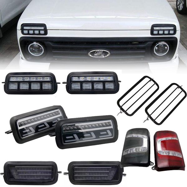 

jvisual 1set for lada niva 4x4 light car drl led lights running turn signal accessories styling tuning light protector covers