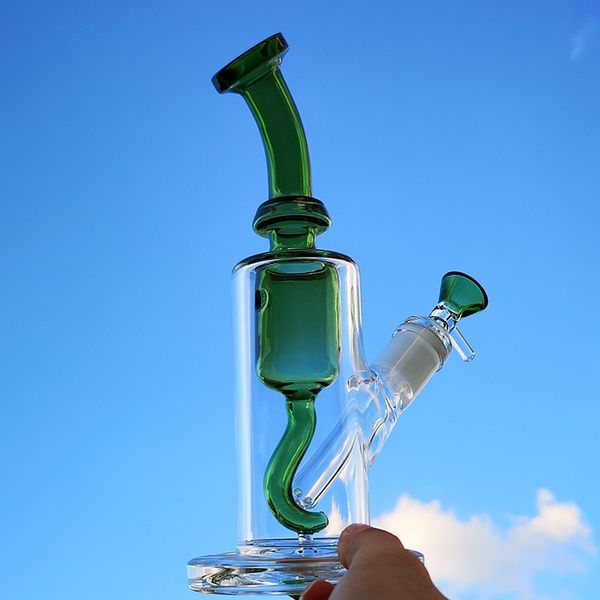 2020 Novo Bentpiece do pescoço dobrado Bongo de vidro 18mm feminino articulação de Óleo Dab Rigs Reciclador com tubos de água de tigela