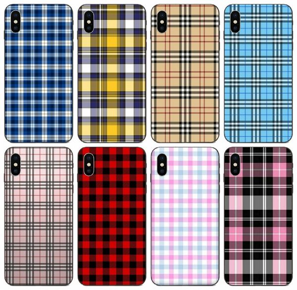 

tongtrade] plaid case for iphone 11 pro max x xs xr 6s 5s 5c 5 se galaxy s10 lite s10 5g huawei gt3 gx8 p30 p20 lg g2 mini wholesale case