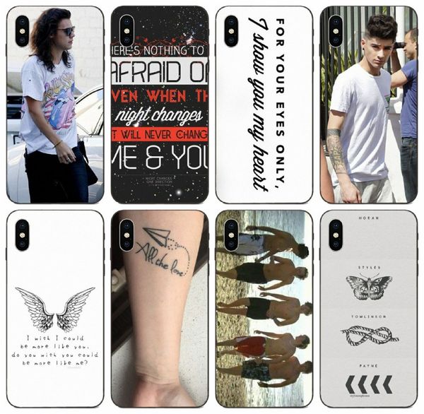 

tongtrade] one direction tattoo case for iphone 11 pro max x xs xr 8s 7s 6s 5 samsung a20e huawei mate 20 lite sony xperia x soft tpu case