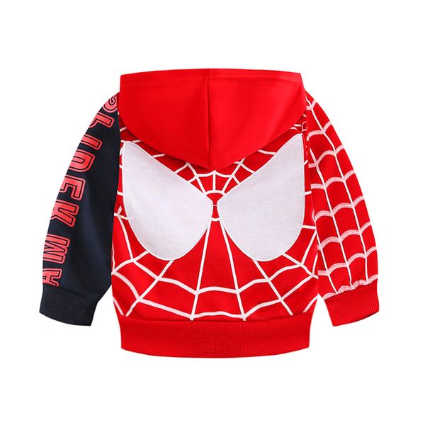 

осень spiderman мальчики толстовки дети толстовка для мальчика мультфильм человек-паук младенца молния куртки дети с длинным рукавом весной, Black