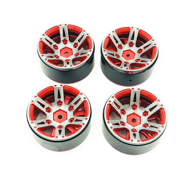 

4pcs rc rock crawler wheel rim 1.9 inch beadlock for 1/10 axial scx10 90046 tamiya cc01 d90 d110 tf2 traxxas trx-4(red