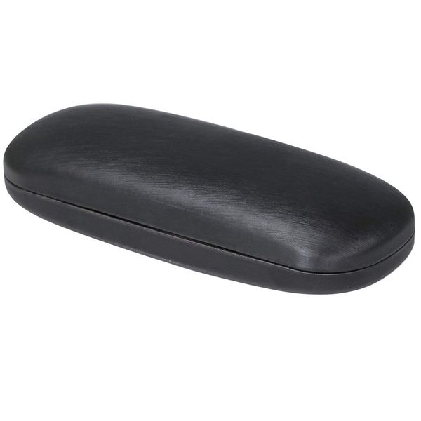 

glasses case - black metal and leather for small and medium frames, Silver