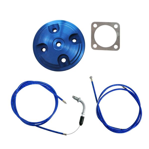 

blue cnc cylinder head cover & throttle line for 80cc motorized bicycle engine