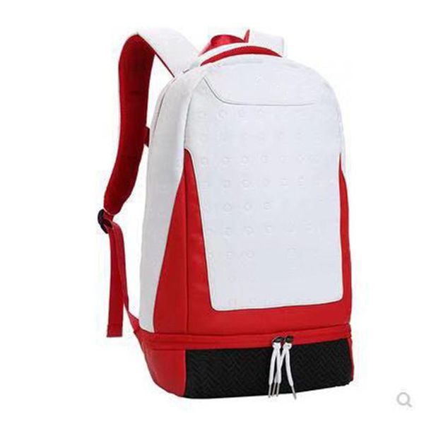 

men's and women's leisure fashion outdoor travel sports backpack a 13 j designer white red leather safety buckle backpack wholesal