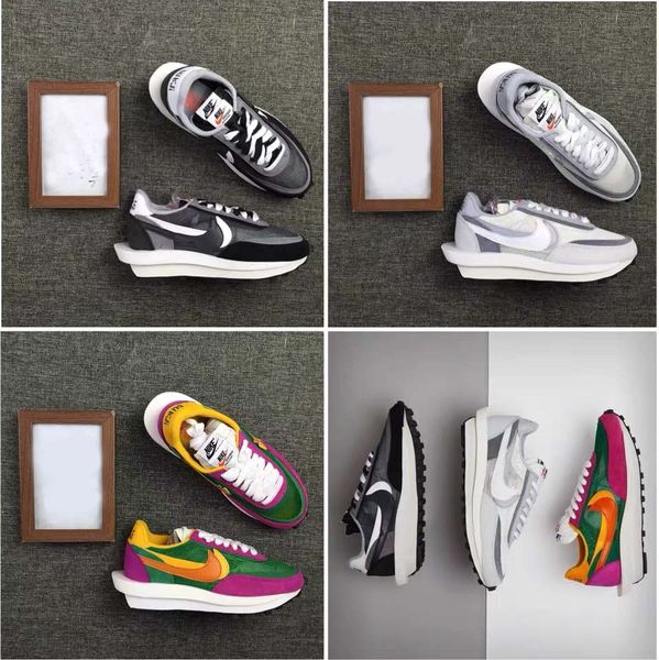 

sacai x ldv waffle daybreak running shoes trainers mens sneakers for women fashion designer breathe tripe s black sports shoes 120113
