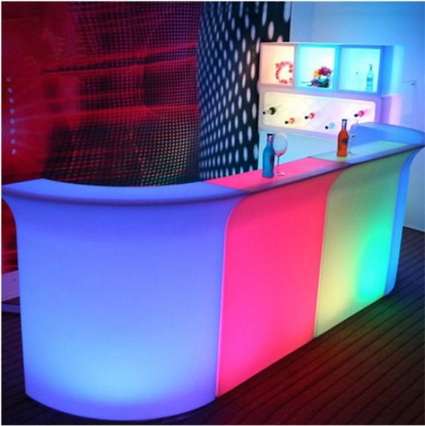 

luminous led bar counter waterproof rechargeable rundbar led bartresen furniture color changing club waiter bars disco party