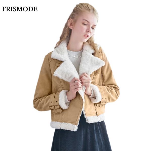 

women winter thick warm suede lamb fur jacket 2017 new fashion long sleeve pink light tan double-faced fur short jacket coat, Black