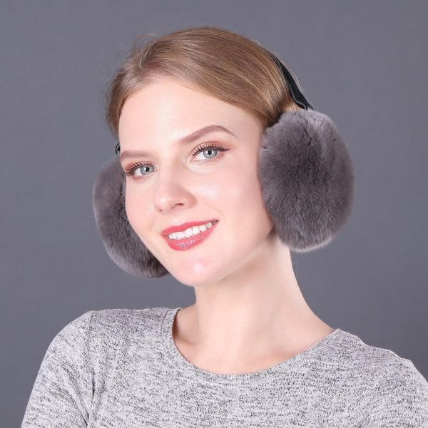

winter warm ear cover female ear cover hood plush fashion bag male and female hare hair after wearing a warm protection, Blue;gray