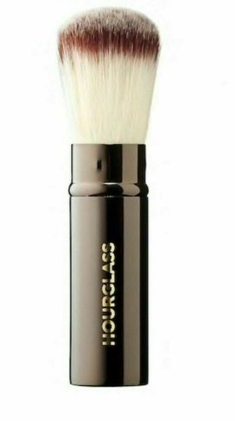 Sanduhr einziehbarer Foundation-Pinsel, synthetische Faser, tragbar, Rouge, Highlight, Creme, Puder, einzelner Make-up-Pinsel mit Deckel