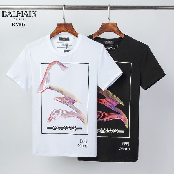 

2019 new men t-shirt printed casual fashion o-neck luxury men's t-shirt summer brand short sleeve men's clothing v3, White;black