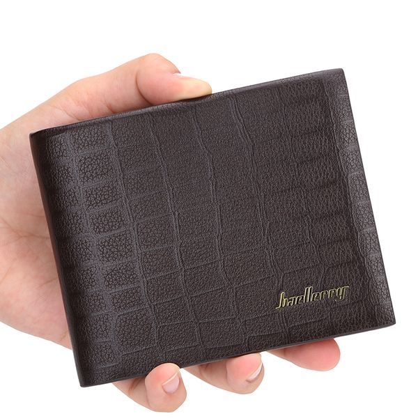 

new men's short crocodile pattern retro wallet simple fashion light wallet cross section creative card package clutch bag, Red;black